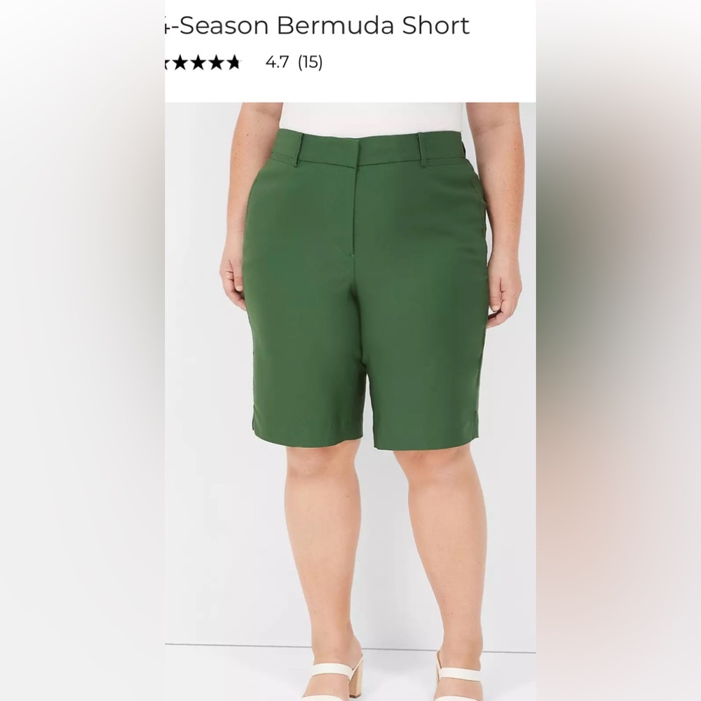 Lane Bryant Green Bermuda Shorts Sz 18 NWT